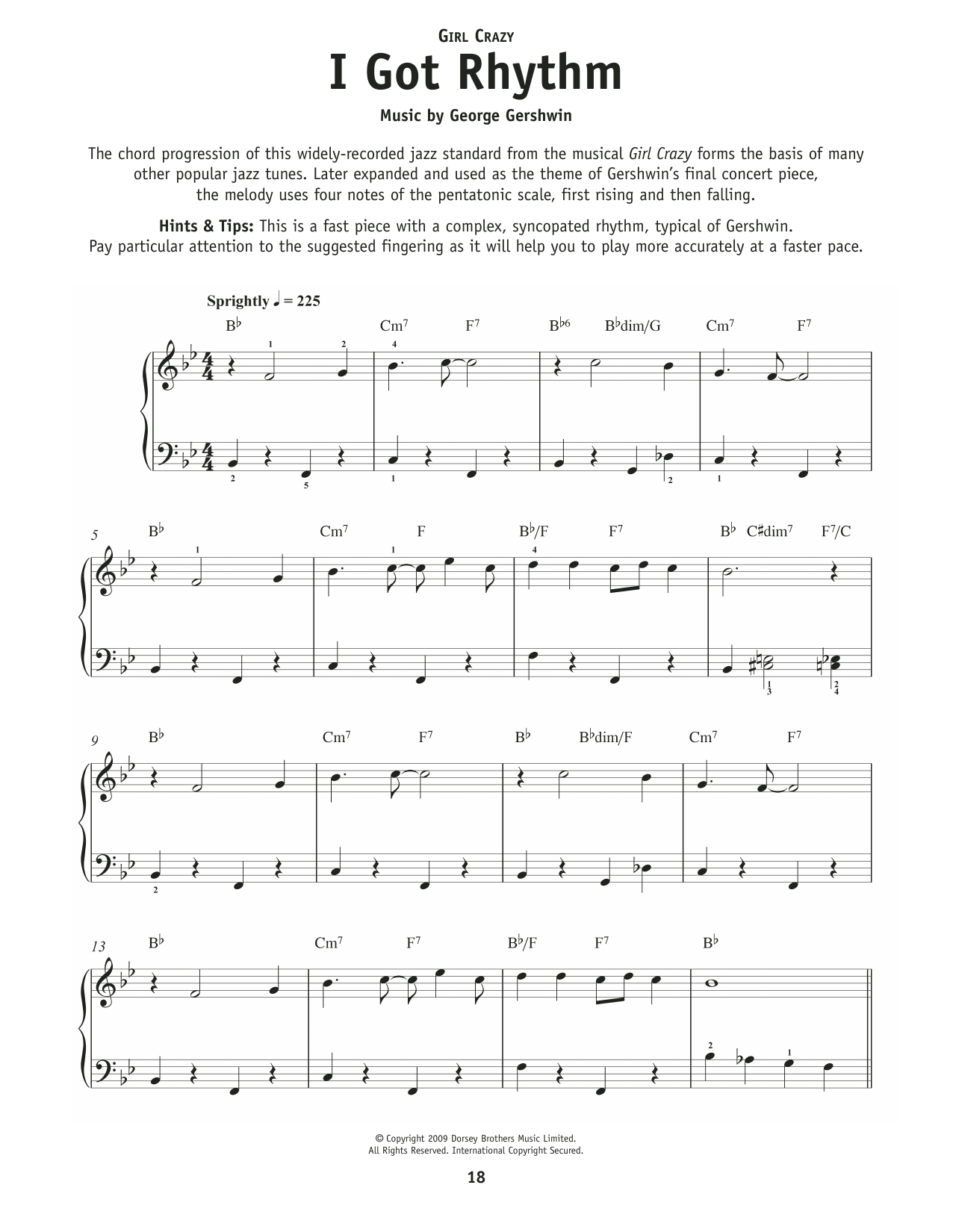 Ira Gershwin I Got Rhythm (from An American In Paris) Sheet Music Notes & Chords for Really Easy Piano - Download or Print PDF