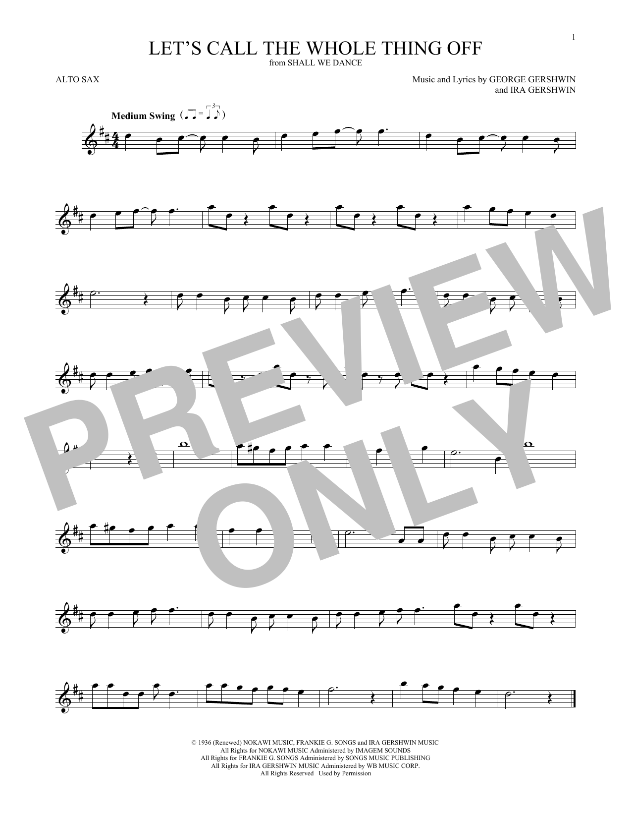 Ira Gershwin Let's Call The Whole Thing Off Sheet Music Notes & Chords for Clarinet - Download or Print PDF