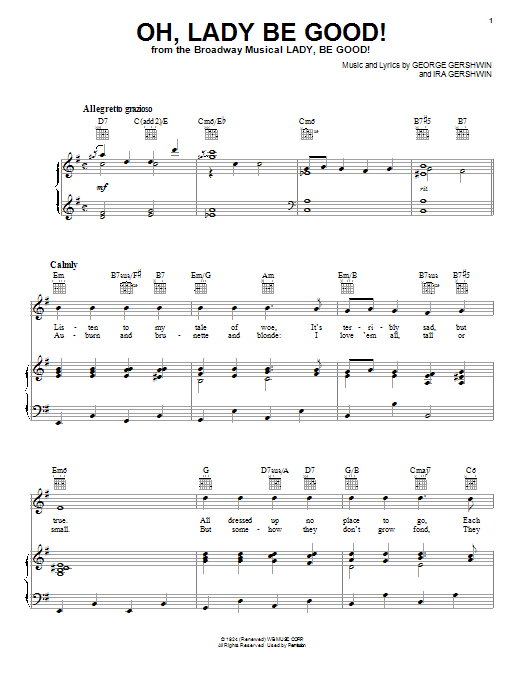 Ira Gershwin Oh, Lady Be Good! Sheet Music Notes & Chords for Banjo - Download or Print PDF