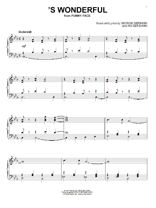 Ira Gershwin 'S Wonderful Sheet Music Notes & Chords for Easy Guitar Tab - Download or Print PDF