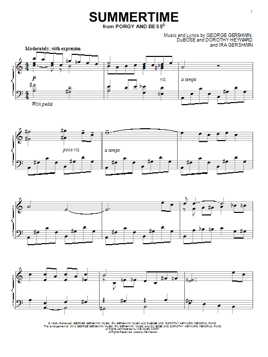 Ira Gershwin Summertime Sheet Music Notes & Chords for Guitar Tab - Download or Print PDF
