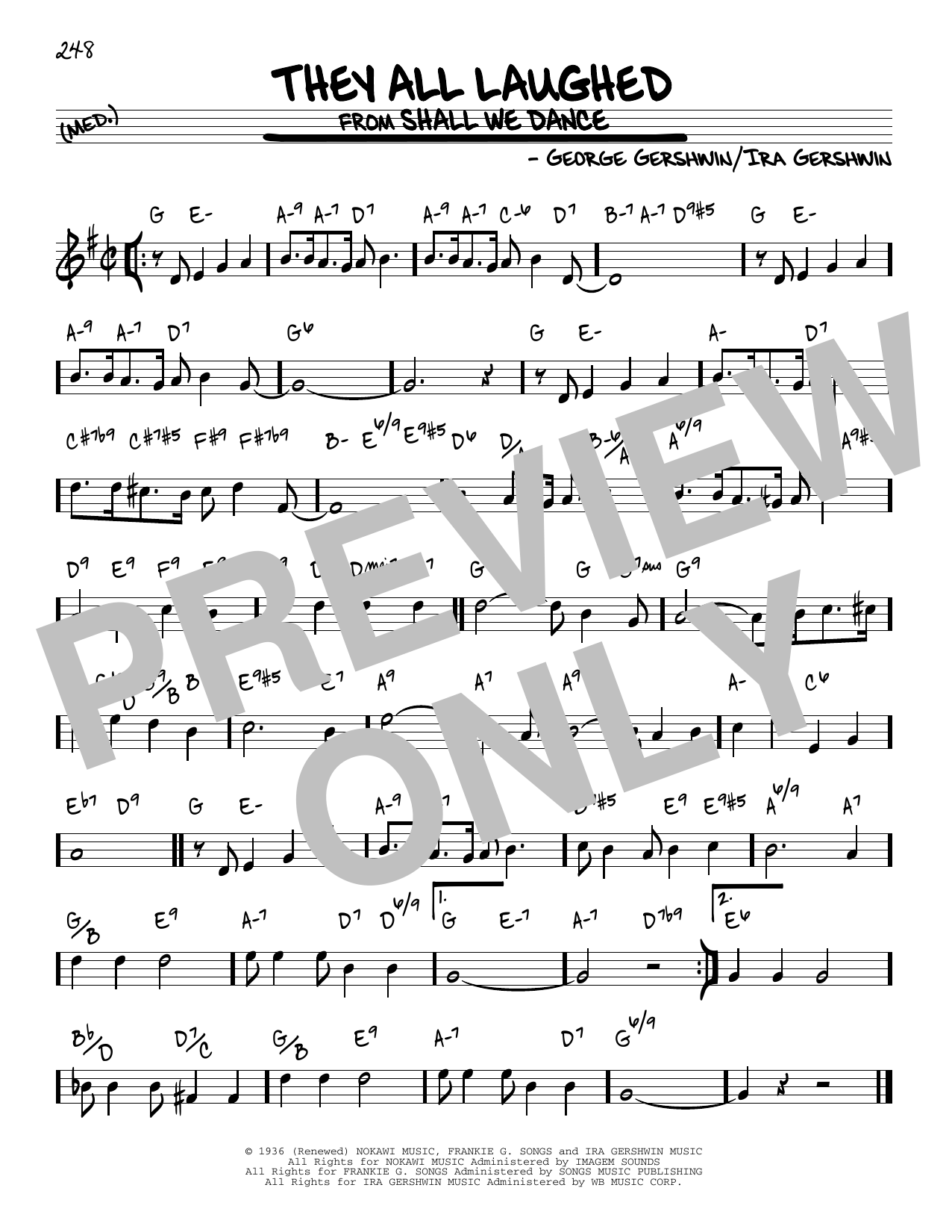 Ira Gershwin They All Laughed Sheet Music Notes & Chords for Real Book – Melody & Chords - Download or Print PDF