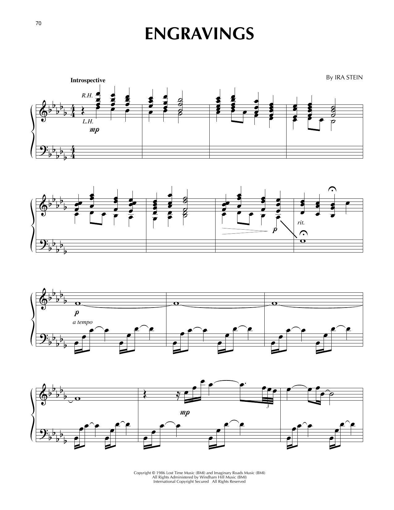 Ira Stein and Russel Walder Engravings Sheet Music Notes & Chords for Piano Solo - Download or Print PDF