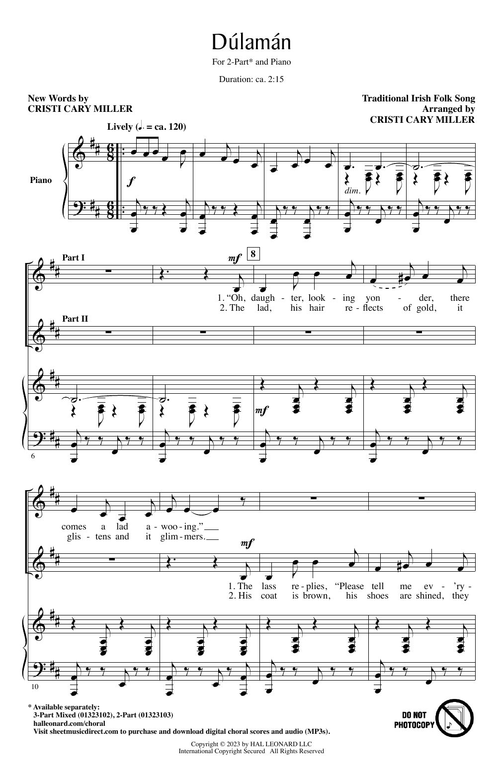 Irish Folk Song Dúlamán (arr. Cristi Cary Miller) Sheet Music Notes & Chords for 3-Part Mixed Choir - Download or Print PDF