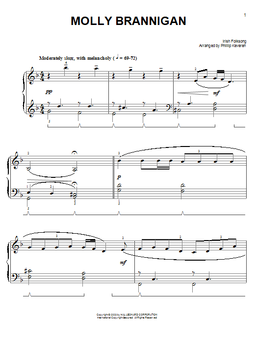Irish Folksong Molly Brannigan Sheet Music Notes & Chords for Easy Piano - Download or Print PDF