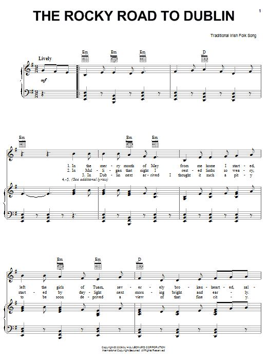 Irish Folksong The Rocky Road To Dublin Sheet Music Notes & Chords for Easy Piano - Download or Print PDF