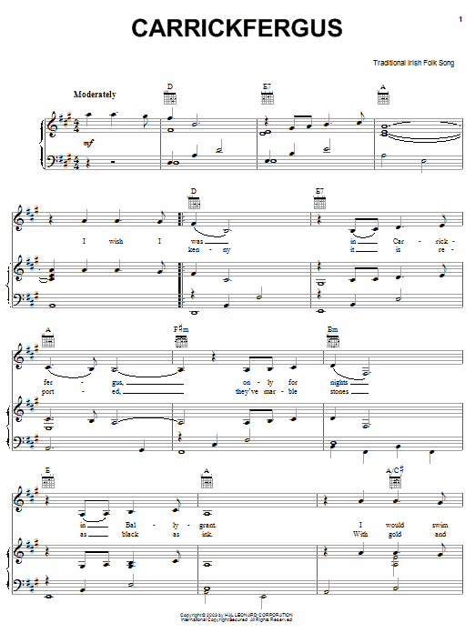 Carrickfergus sheet music