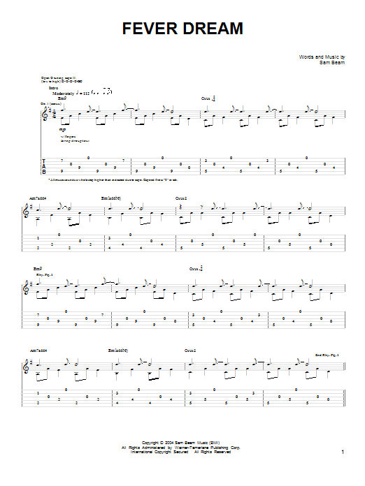 Iron & Wine Fever Dream Sheet Music Notes & Chords for Easy Guitar - Download or Print PDF