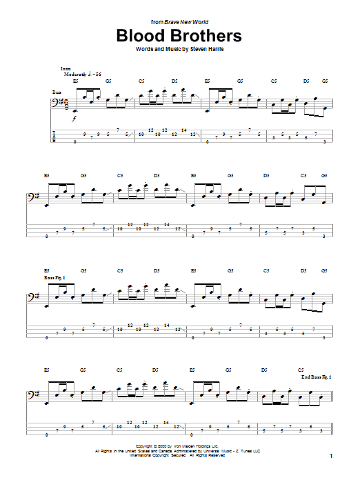 Iron Maiden Blood Brothers Sheet Music Notes & Chords for Guitar Tab - Download or Print PDF