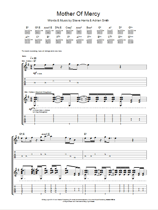 Iron Maiden Mother Of Mercy Sheet Music Notes & Chords for Guitar Tab - Download or Print PDF