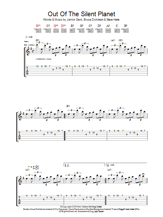 Iron Maiden Out Of The Silent Planet Sheet Music Notes & Chords for Guitar Tab - Download or Print PDF
