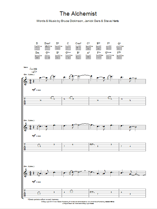 Iron Maiden The Alchemist Sheet Music Notes & Chords for Guitar Tab - Download or Print PDF