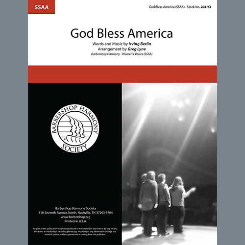 Irving Berlin, God Bless America (arr. Greg Lyne), TTBB Choir