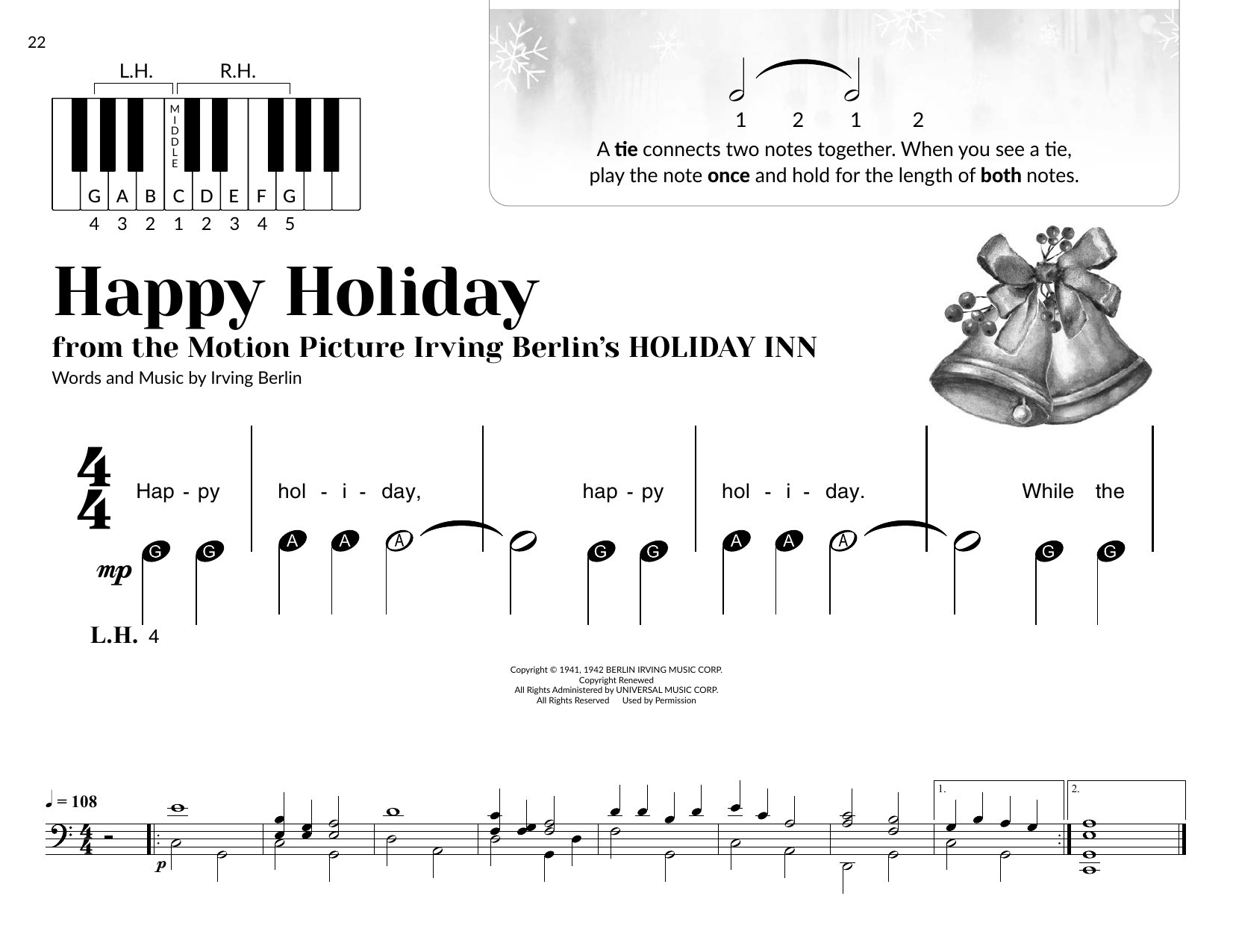 Irving Berlin Happy Holiday (arr. Brittany McCorriston) Sheet Music Notes & Chords for Very Beginner Piano - Download or Print PDF