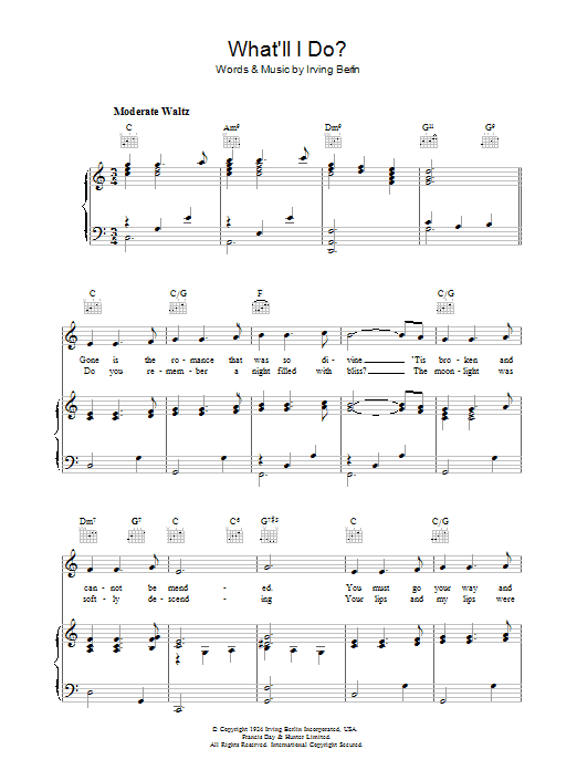 Irving Berlin What'll I Do Sheet Music Notes & Chords for Guitar Tab - Download or Print PDF