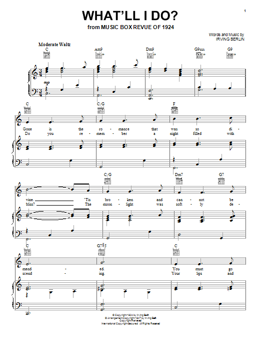 Irving Berlin What'll I Do? Sheet Music Notes & Chords for Flute - Download or Print PDF