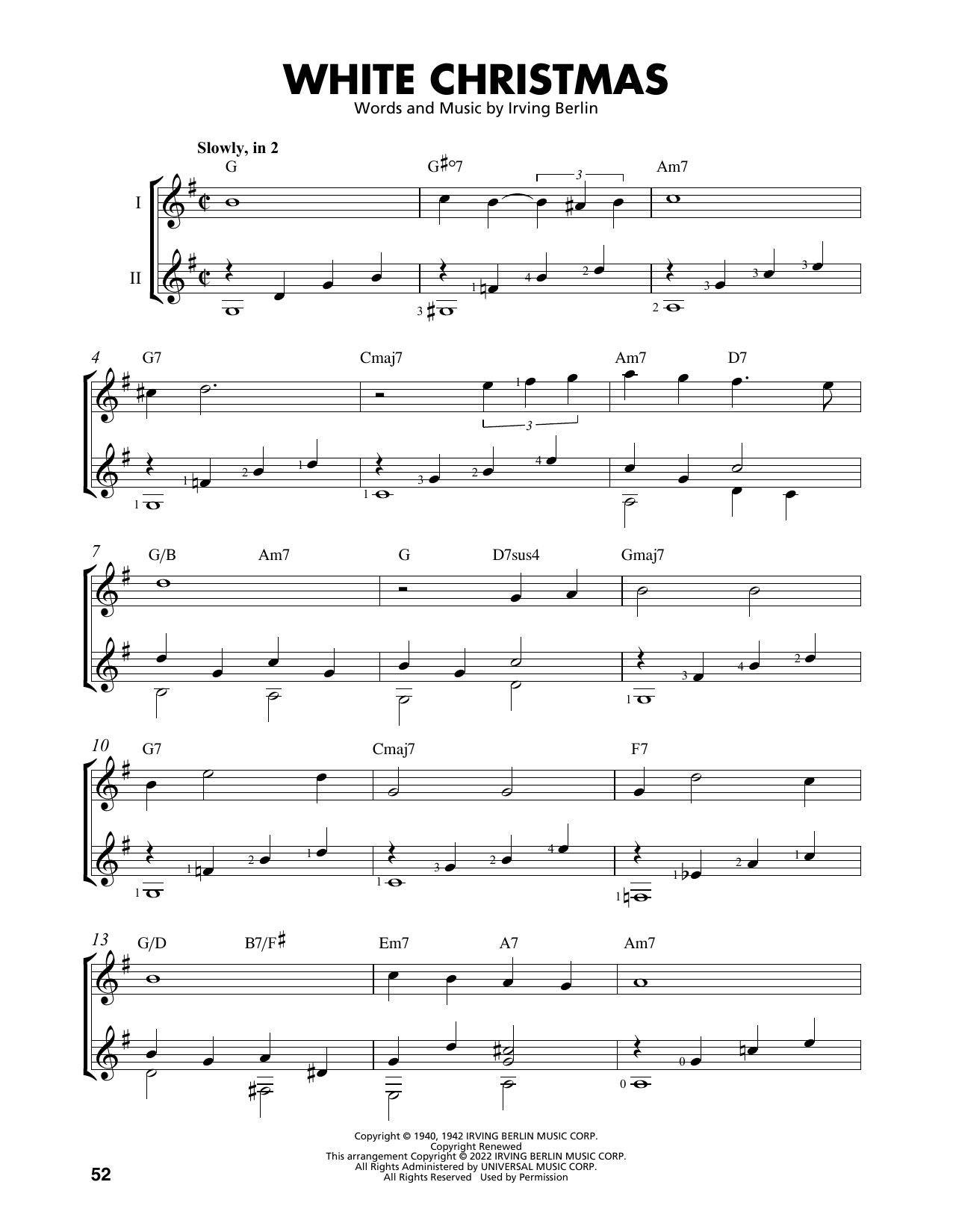 Irving Berlin White Christmas (arr. Mark Phillips) Sheet Music Notes & Chords for Easy Guitar Tab - Download or Print PDF