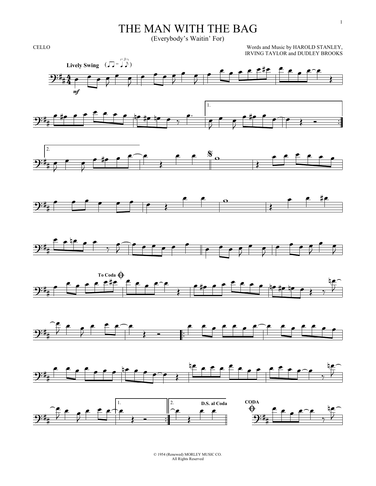 Irving Taylor (Everybody's Waitin' For) The Man With The Bag sheet music notes and chords. Download Printable PDF.