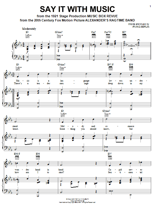 Say It With Music sheet music