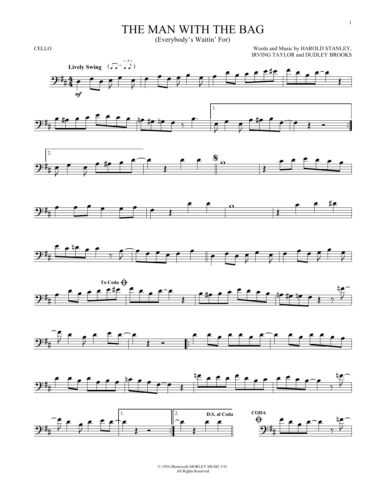 Preview Irving Taylor (Everybody's Waitin' For) The Man With The Bag Winter sheet music, notes and chords for Viola, SKU: 190769 (Everybody's Waitin' For) The Man With The Bag sheet music