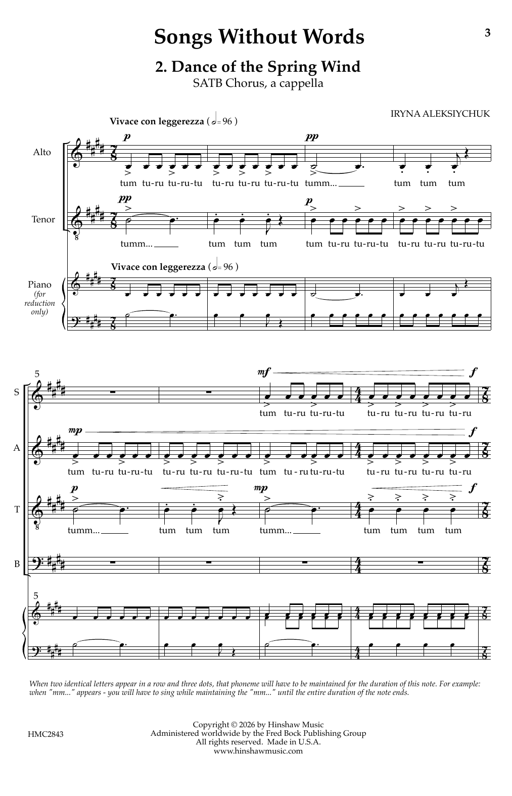 Iryna Aleksiychuk Dance Of The Spring Winds Sheet Music Notes & Chords for SATB Choir - Download or Print PDF