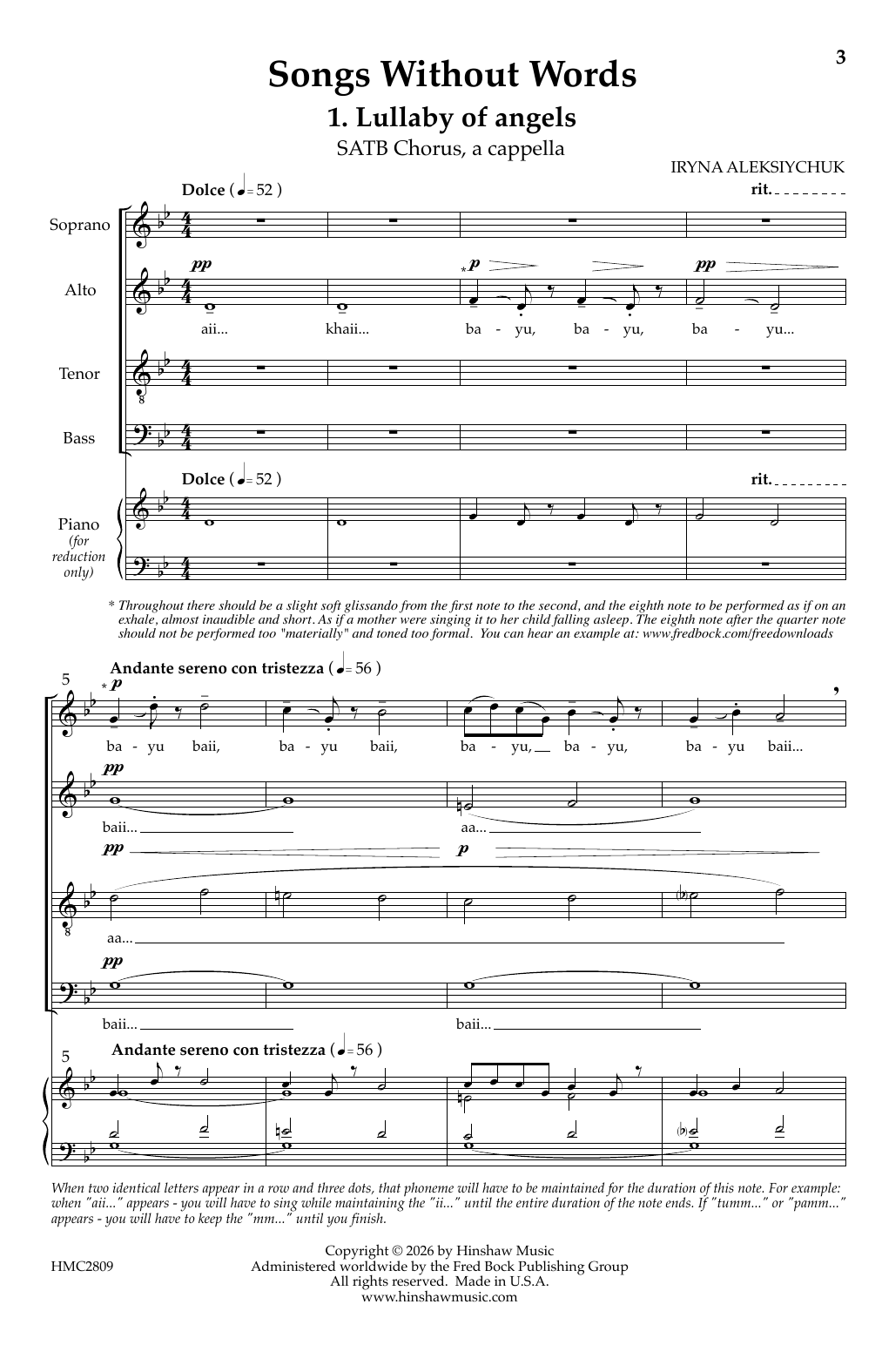 Iryna Aleksiychuk Lullaby Of Angels Sheet Music Notes & Chords for SATB Choir - Download or Print PDF