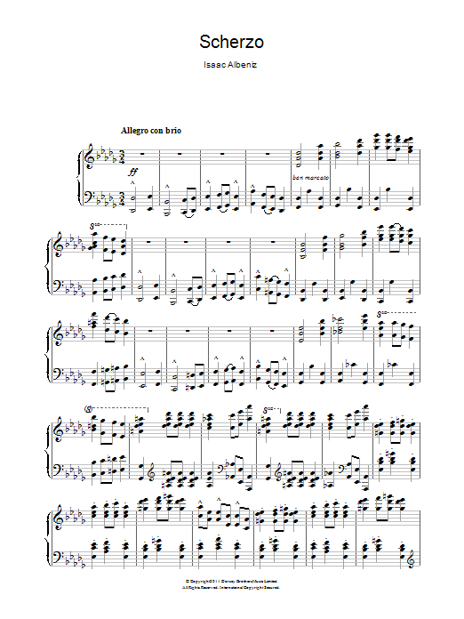 Isaac Albéniz Scherzo Sheet Music Notes & Chords for Piano - Download or Print PDF