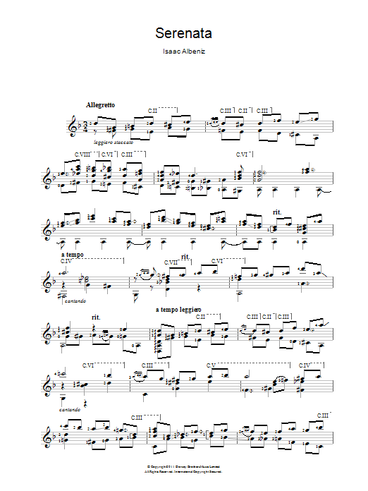 Isaac Albéniz Serenata Sheet Music Notes & Chords for Guitar - Download or Print PDF