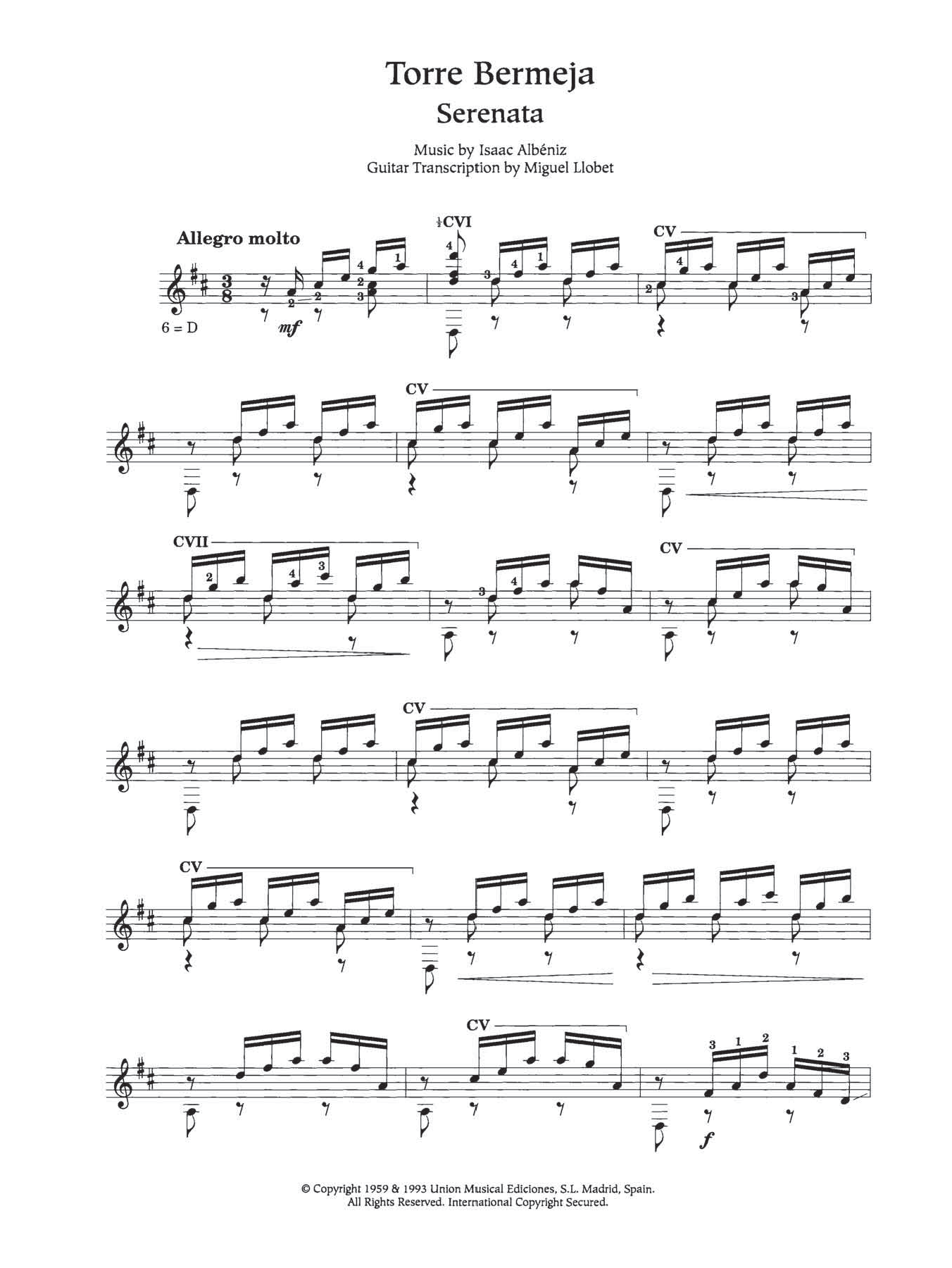 Isaac Albéniz Torre Bermeja Sheet Music Notes & Chords for Guitar - Download or Print PDF