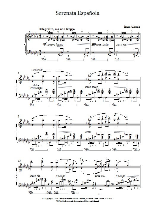 Serenata Espanola sheet music