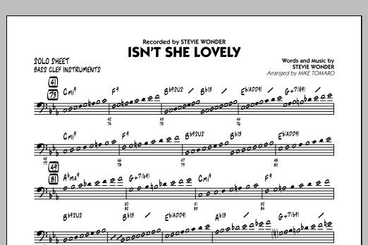 Mike Tomaro Isn T She Lovely Bass Clef Solo Sheet Sheet Music Download Pdf Score 331725