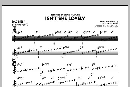Mike Tomaro Isn T She Lovely Eb Solo Sheet Sheet Music Download Pdf Score 331724