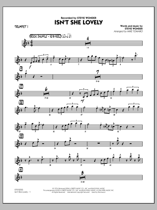 Mike Tomaro Isn T She Lovely Trumpet 1 Sheet Music Download Pdf Score 331709