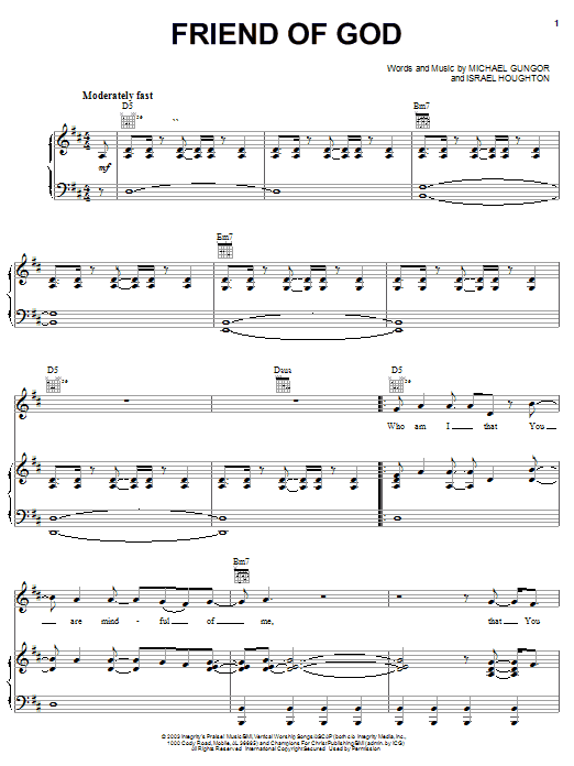 Israel Houghton Friend Of God Sheet Music Notes & Chords for Easy Guitar Tab - Download or Print PDF