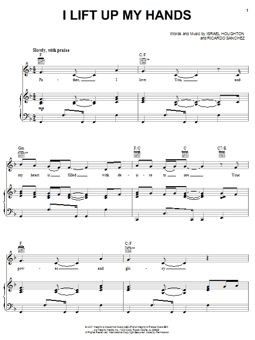 Israel Houghton I Lift Up My Hands Sheet Music Notes & Chords for Piano, Vocal & Guitar (Right-Hand Melody) - Download or Print PDF Israel Houghton I Lift Up My Hands Sheet Music Notes & Chords for Piano, Vocal & Guitar (Right-Hand Melody) - Download or Print PDF