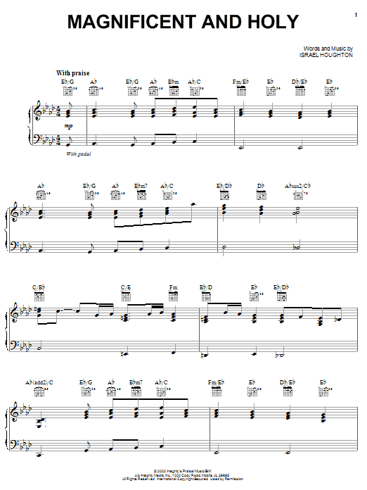 Israel Houghton Magnificent And Holy Sheet Music Notes & Chords for Piano, Vocal & Guitar (Right-Hand Melody) - Download or Print PDF Israel Houghton Magnificent And Holy Sheet Music Notes & Chords for Piano, Vocal & Guitar (Right-Hand Melody) - Download or Print PDF