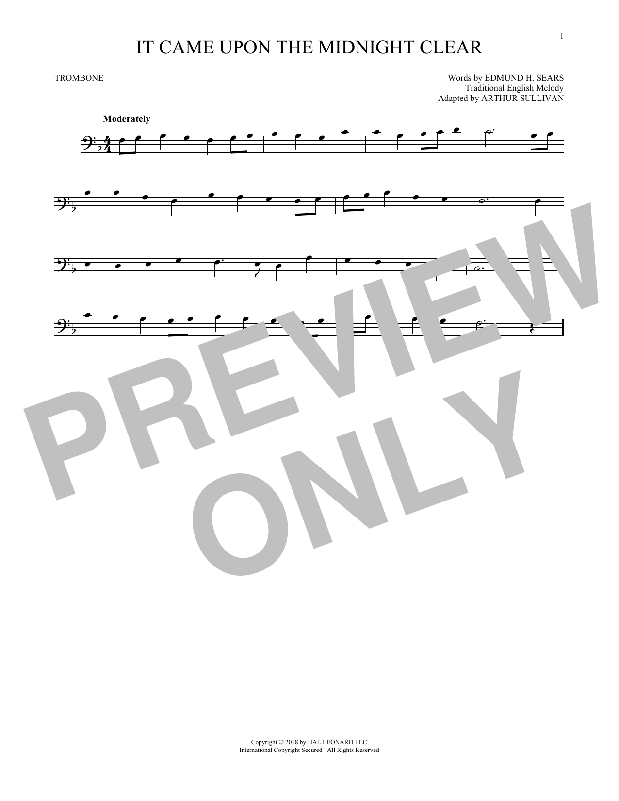 Edmund Hamilton Sears It Came Upon The Midnight Clear Sheet Music Download Pdf Score 167777