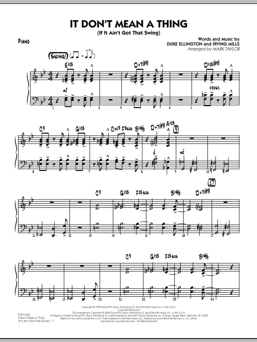 Paris Rutherford It Don T Mean A Thing If It Ain T Got That Swing Piano Sheet Music Download Pdf Score 266715