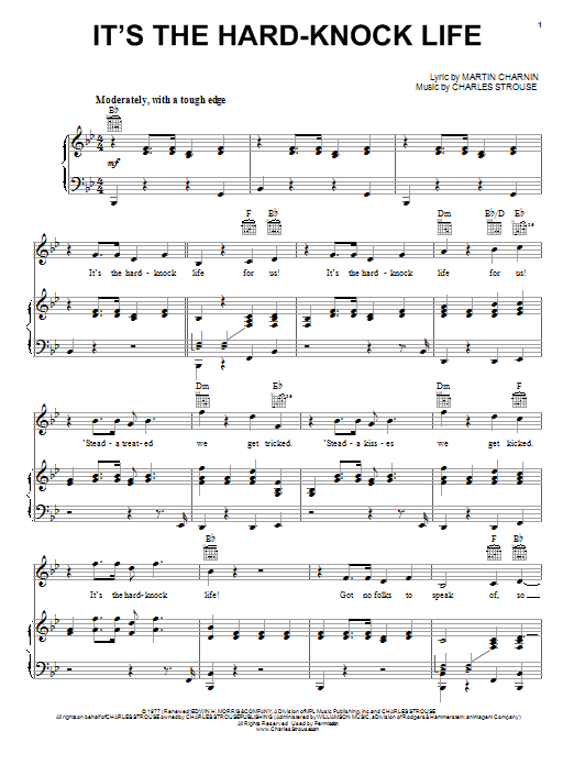 Charles Strouse It S The Hard Knock Life Sheet Music Download Pdf Score 251773