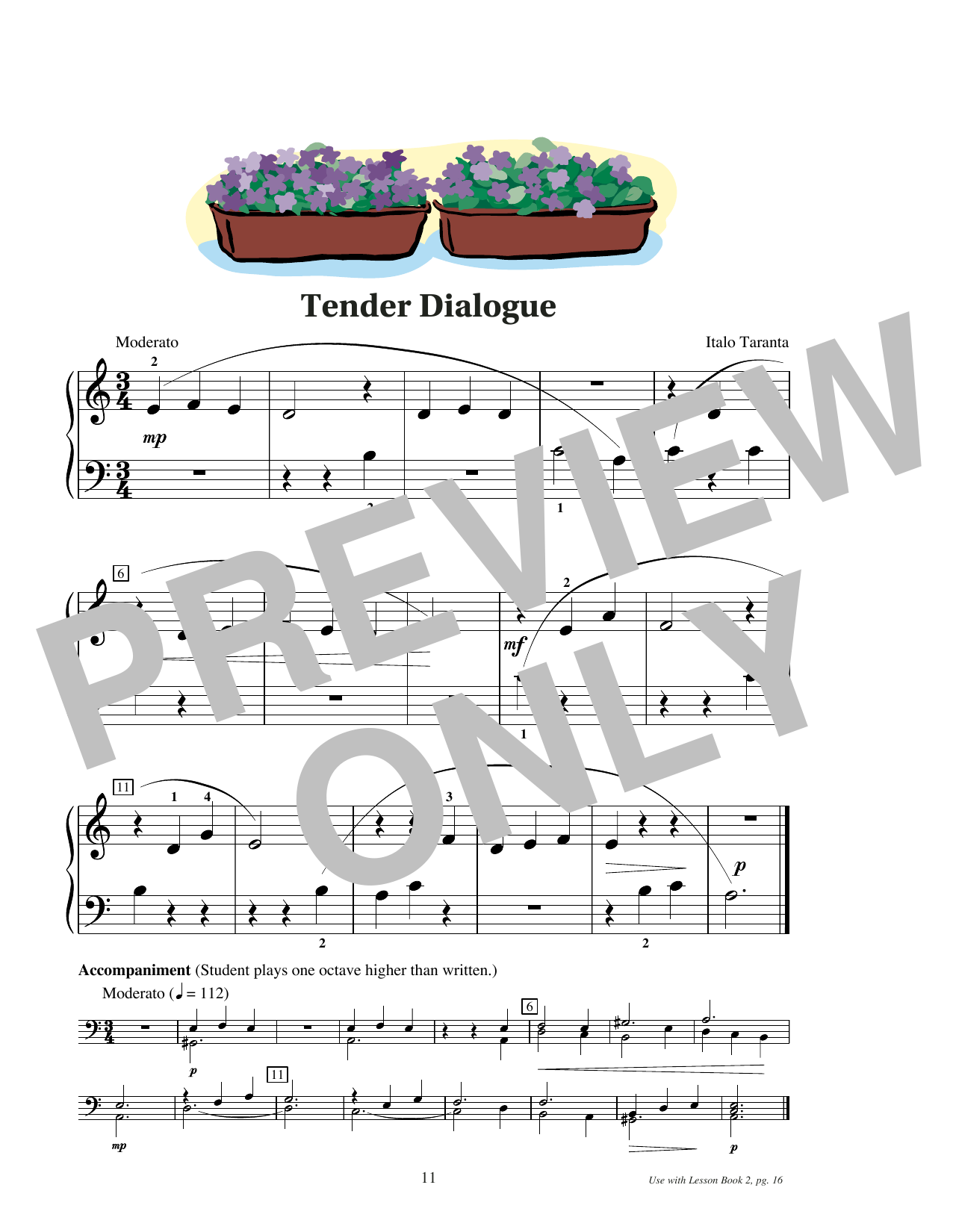 Italo Taranta Tender Dialogue Sheet Music Notes & Chords for Educational Piano - Download or Print PDF Italo Taranta Tender Dialogue Sheet Music Notes & Chords for Educational Piano - Download or Print PDF