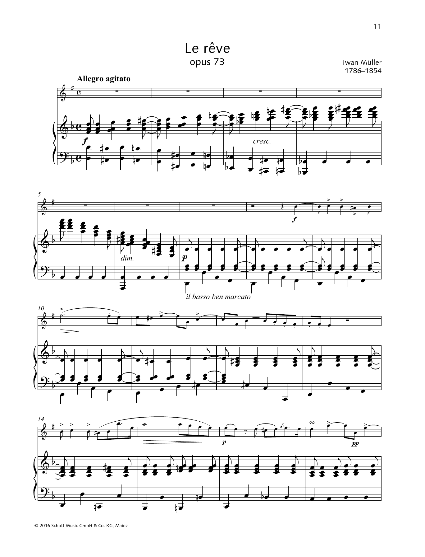Iwan Müller Le Reve Sheet Music Notes & Chords for Woodwind Solo - Download or Print PDF