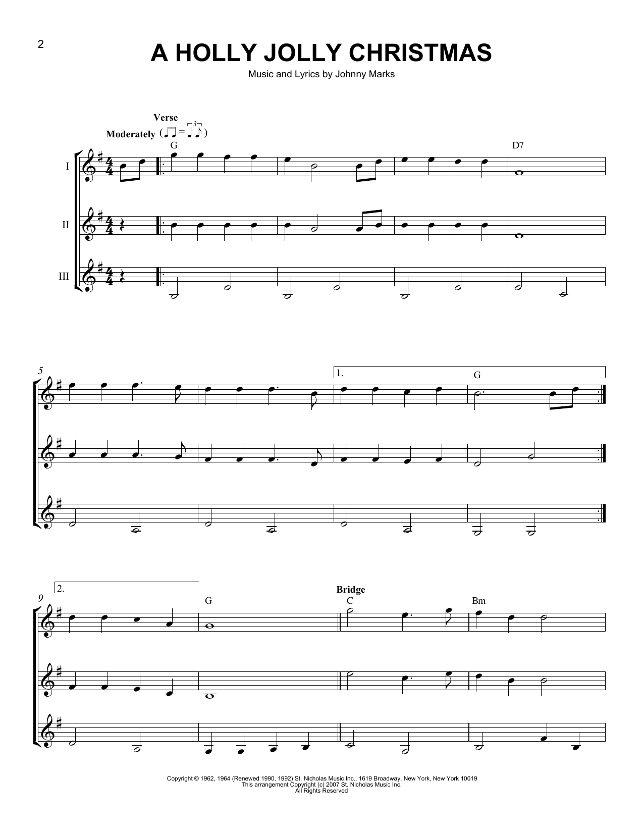 J Arnold A Holly Jolly Christmas Sheet Music Notes & Chords for Guitar Ensemble - Download or Print PDF