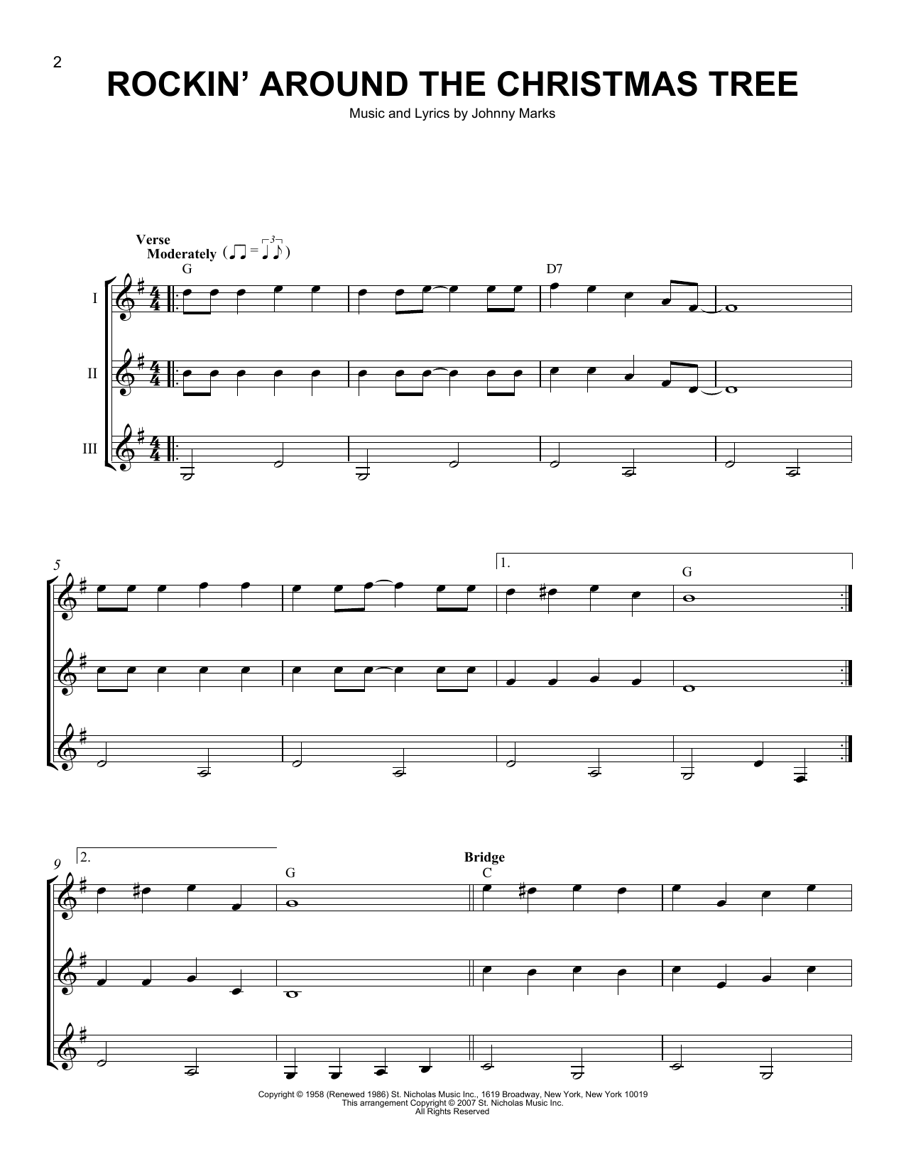J Arnold Rockin' Around The Christmas Tree Sheet Music Notes & Chords for Guitar Ensemble - Download or Print PDF