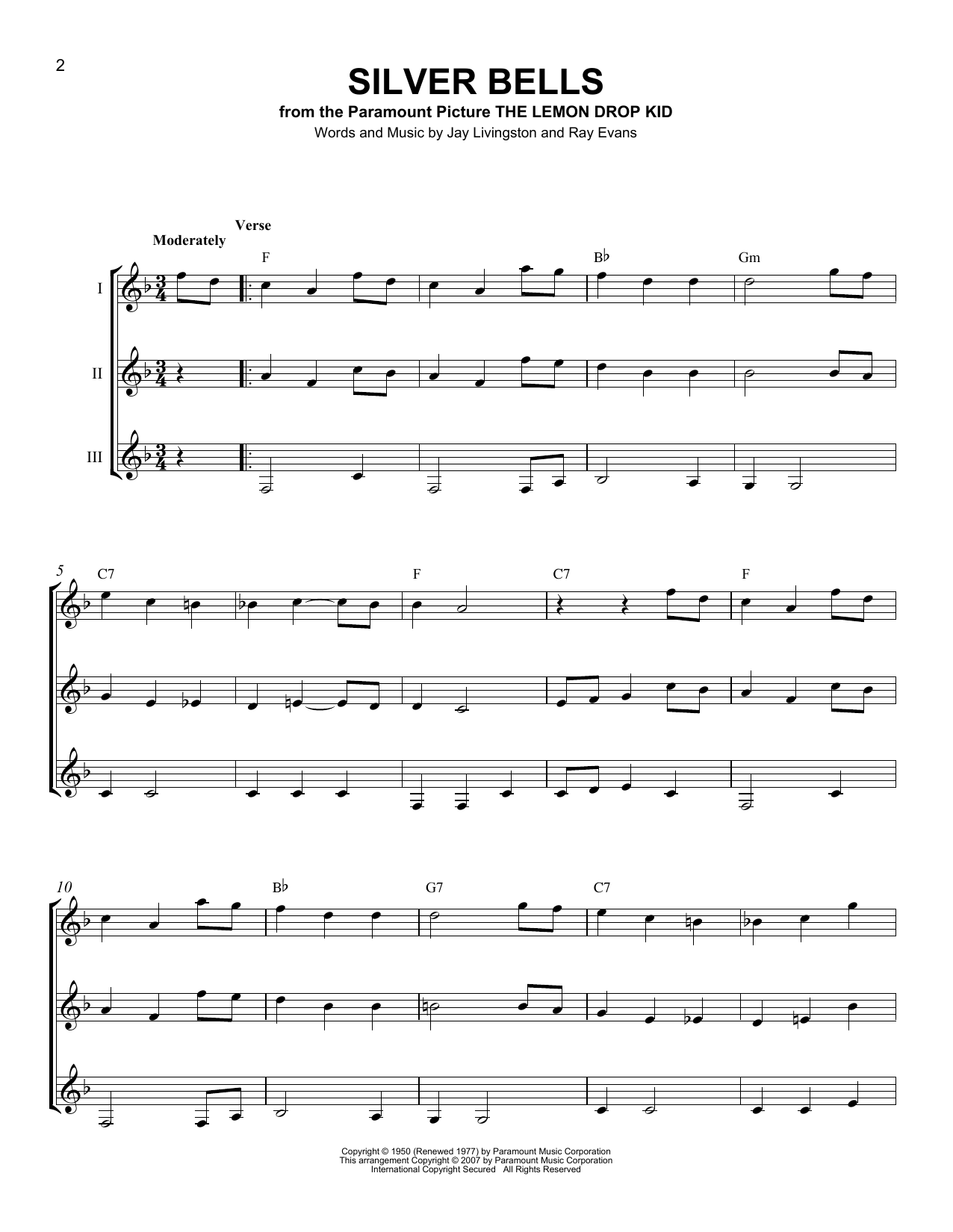 Jay Livingston Silver Bells Sheet Music Notes & Chords for Guitar Ensemble - Download or Print PDF