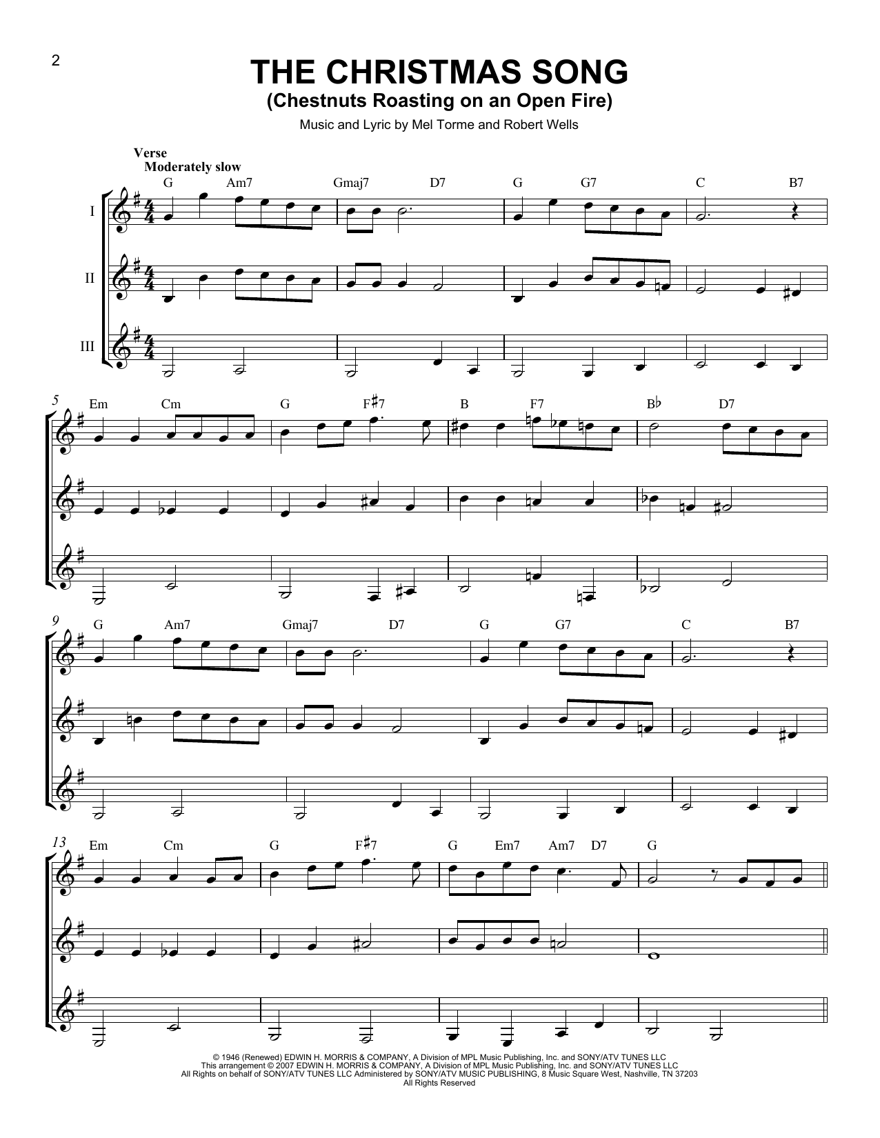 J Arnold The Christmas Song (Chestnuts Roasting On An Open Fire) Sheet Music Notes & Chords for Guitar Ensemble - Download or Print PDF