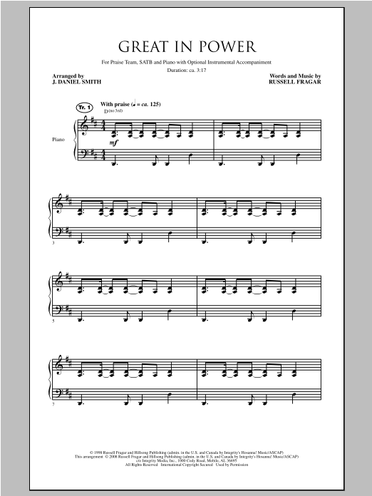 J. Daniel Smith Great In Power Sheet Music Notes & Chords for SATB - Download or Print PDF