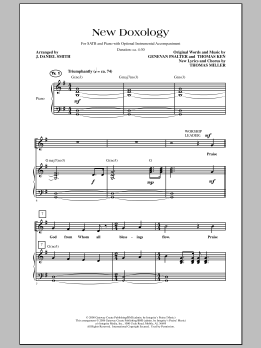 J. Daniel Smith New Doxology Sheet Music Notes & Chords for SATB - Download or Print PDF