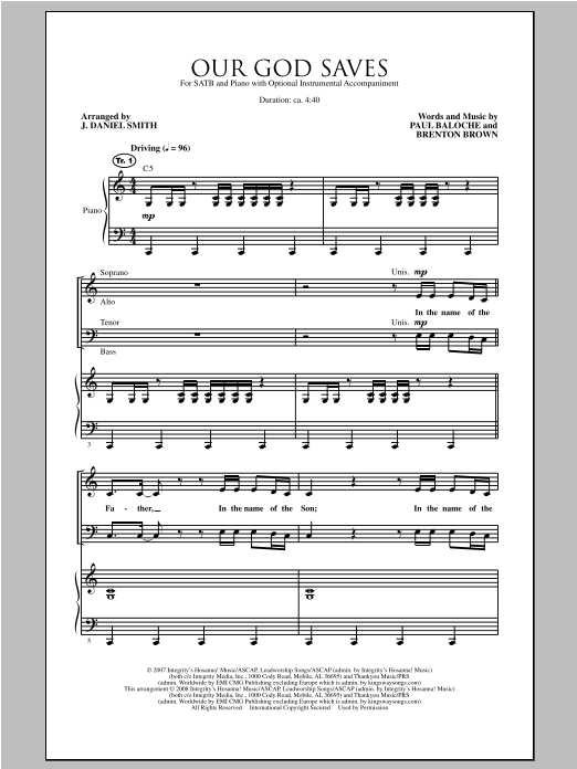 J. Daniel Smith Our God Saves Sheet Music Notes & Chords for SATB - Download or Print PDF