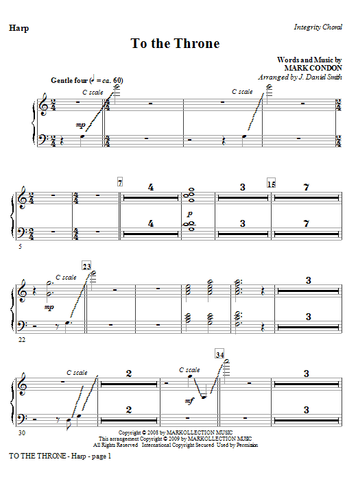 J. Daniel Smith To The Throne - Harp Sheet Music Notes & Chords for Choir Instrumental Pak - Download or Print PDF