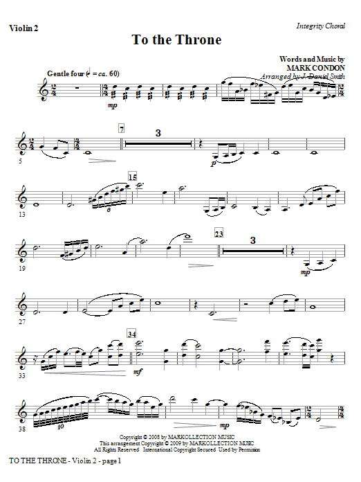 J. Daniel Smith To The Throne - Viola Sheet Music Notes & Chords for Choir Instrumental Pak - Download or Print PDF